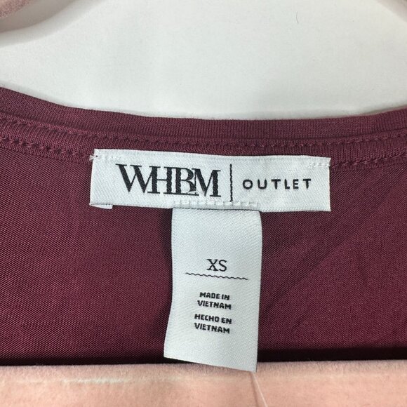 NWT White House Black Market Long Sleeve Wide Scoop Tee Zinfandel XS #WHBM4 - Picture 5 of 10